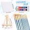 10-Set Watercolor Painting Kit – 8"x10" Canvas with Wooden Easels, 12 Watercolor Paints & Brushes for Adults, Kids, Art Parties, Classroom Supplies & Back-to-School Gifts